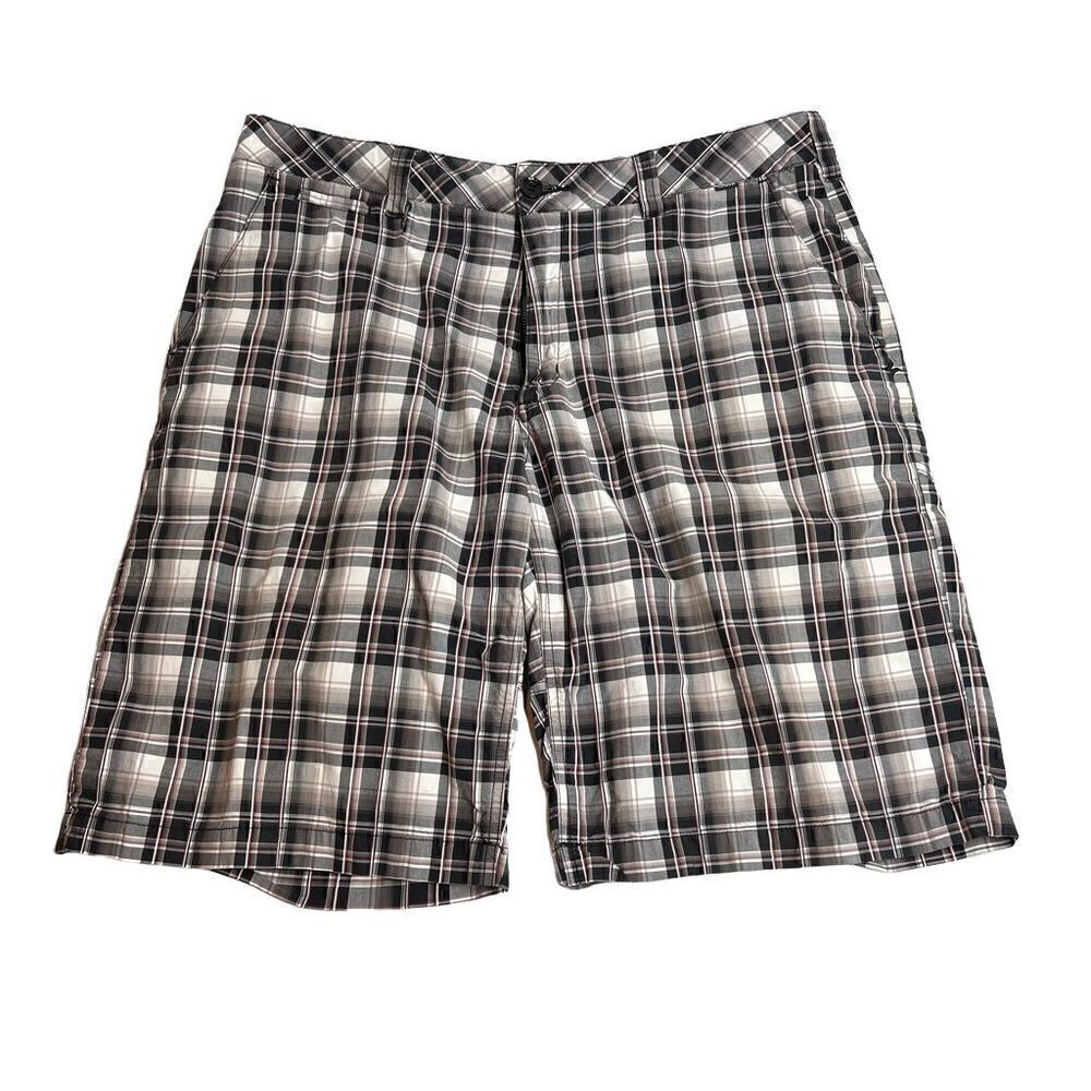 Hurley gray and purple plaid shorts size 36